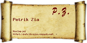Petrik Zia névjegykártya